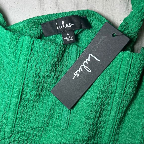 NEW Lulu’s Signature Look green bustier bodysuit women’s size large - Picture 9 of 10